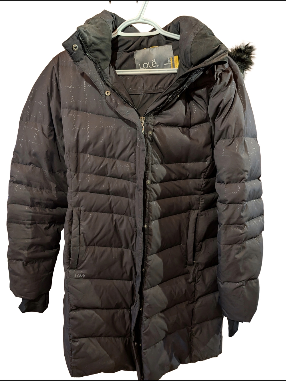 Women's Long Puffer Jacket in Black